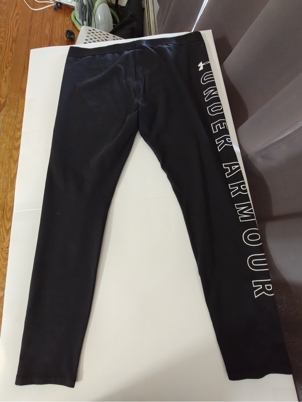 Under Armour Black Leggings with White Side Logo
